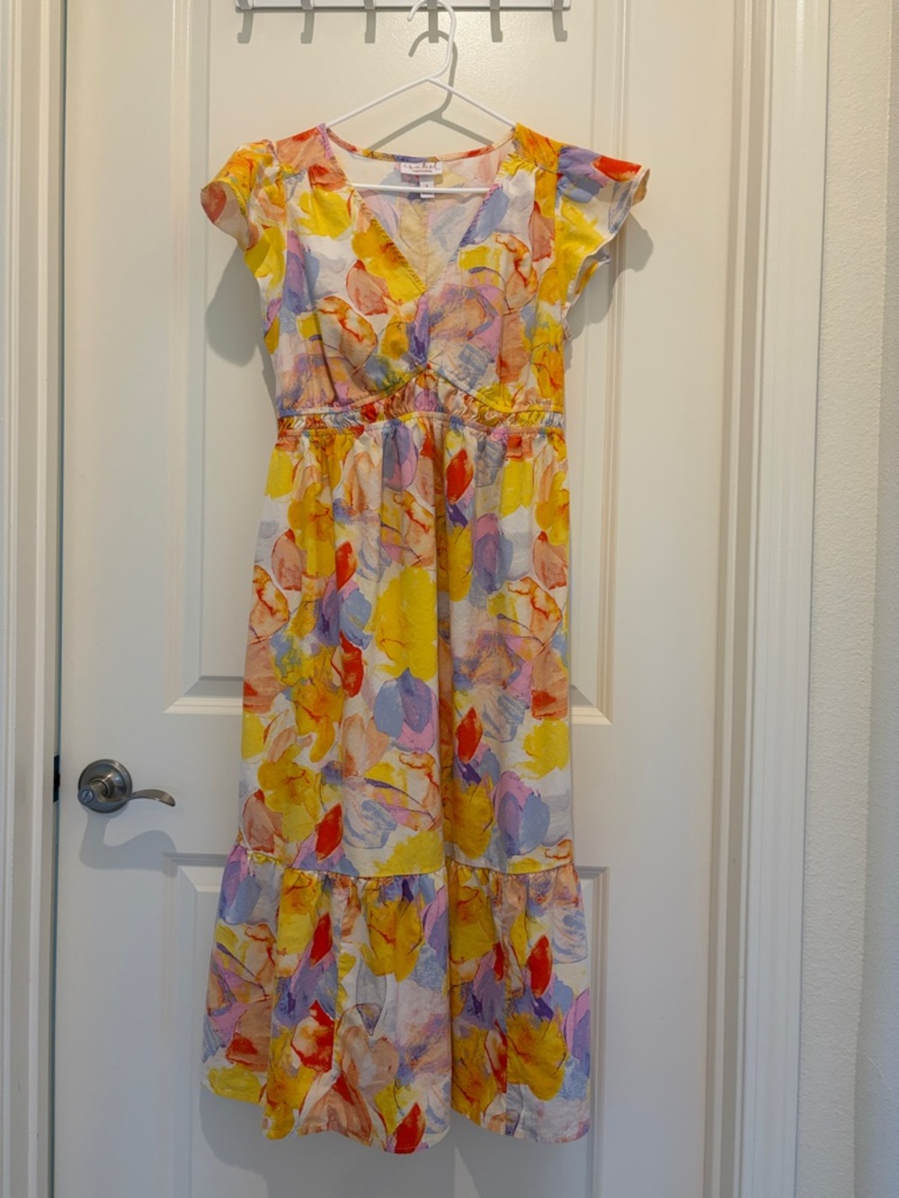 Maternity Floral Watercolor Tiered Maxi Dress Ingrid + Isabel